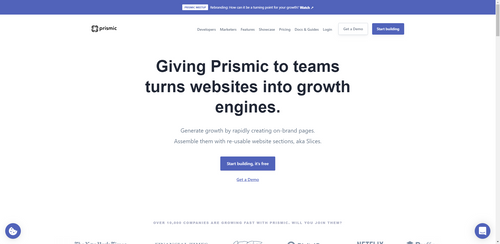 Prismic Website Homepage