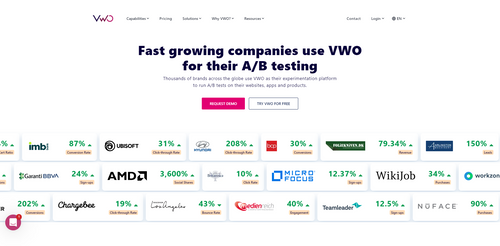 VWO Website Homepage